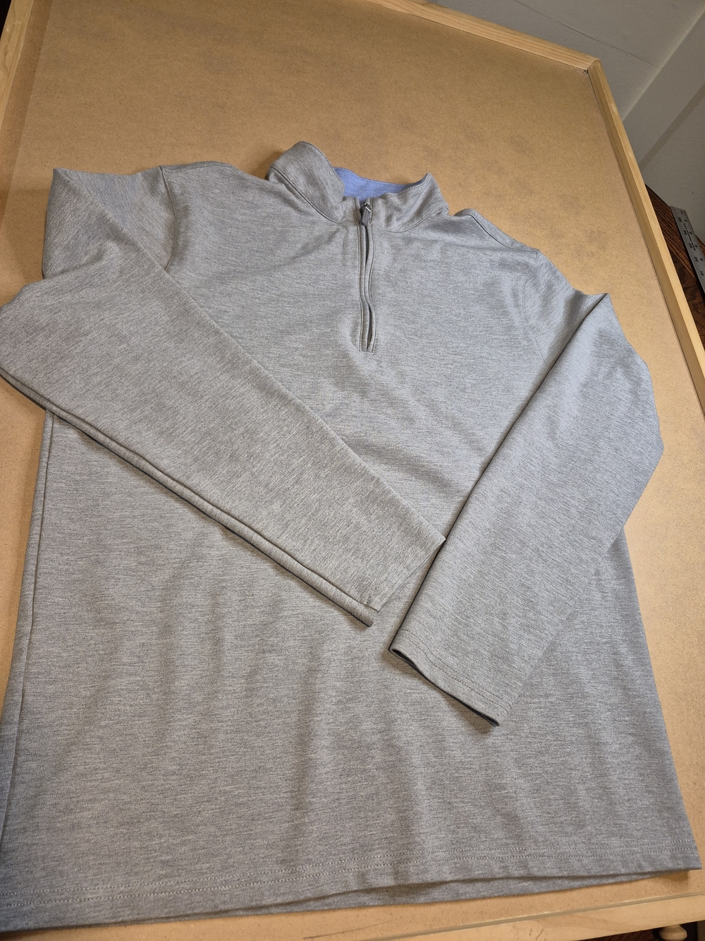 Mizzen+Main Light Gray Quarter-Zip Shirt Jacket 4370/4